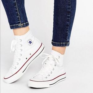 White Converse high tops Women